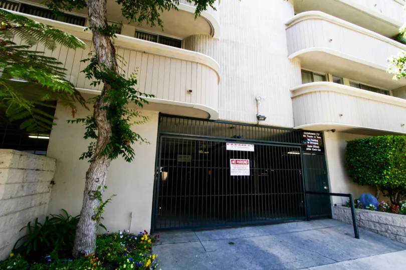 Gated parking entrance to Montana Terrace