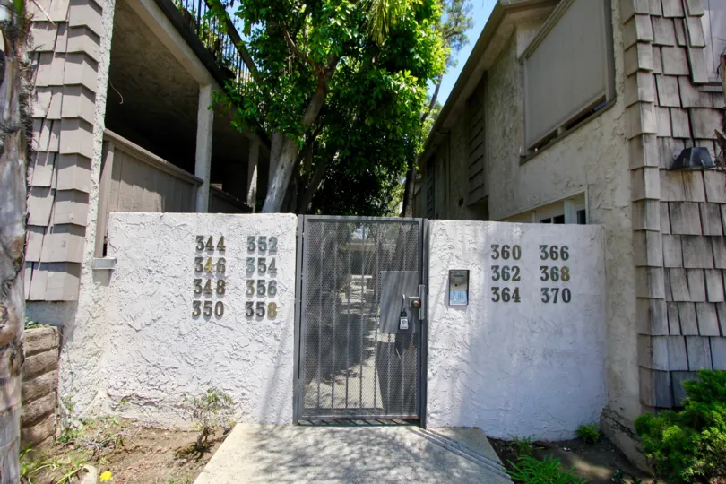 The outer gates of Parkview Terrance in Brentwood California