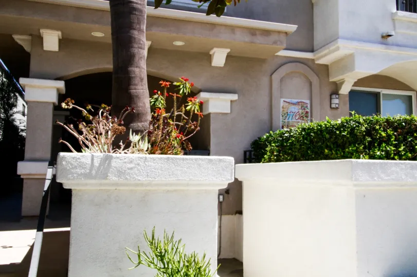 Raised Stucco planters at The Portofino condos