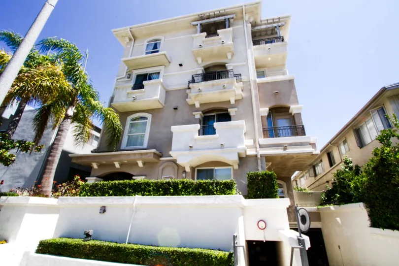 The Portofino condo building in Brentwood