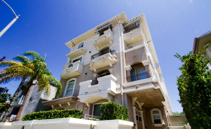 The Portofino is a midrise condo building in Brentwood