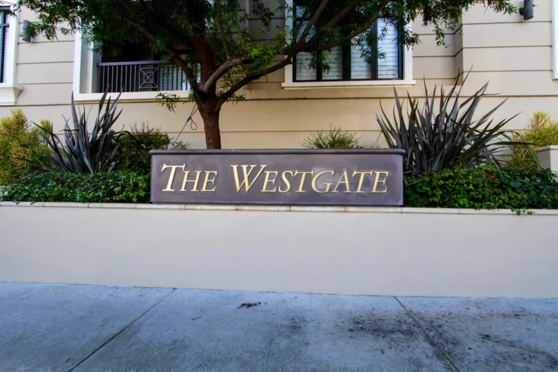 The Westgate marquee stands atop a raised planter