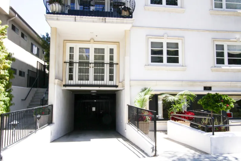 Private gated parking entrance to Villa Trocadero condos