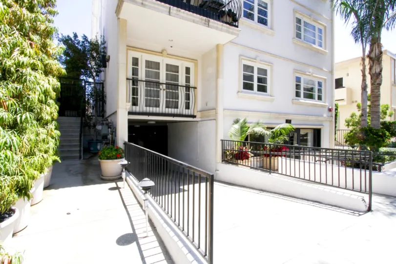 Ramp leading the gated parking entrance at Villa Trocadero