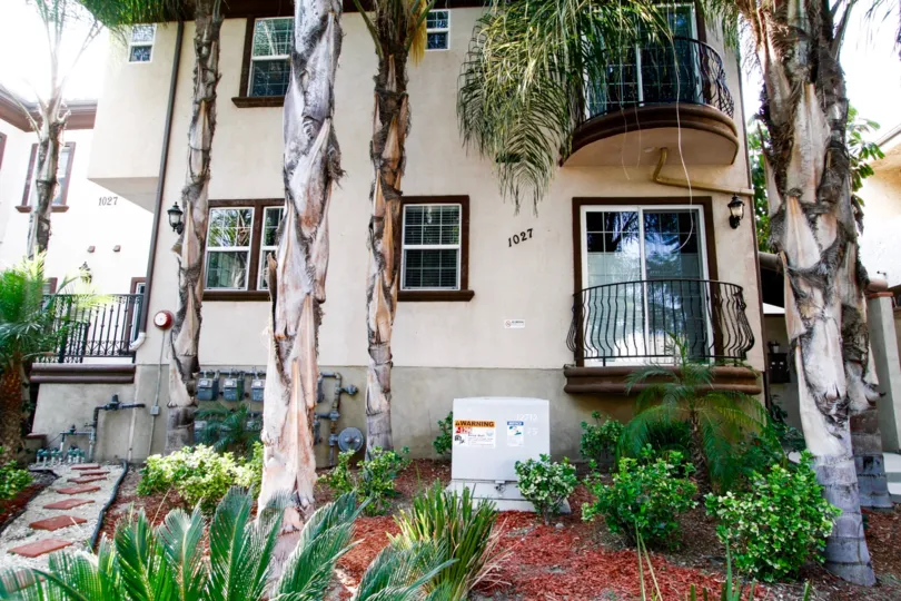 The balcony seen at 1027 W Angeleno Ave in Burbank California