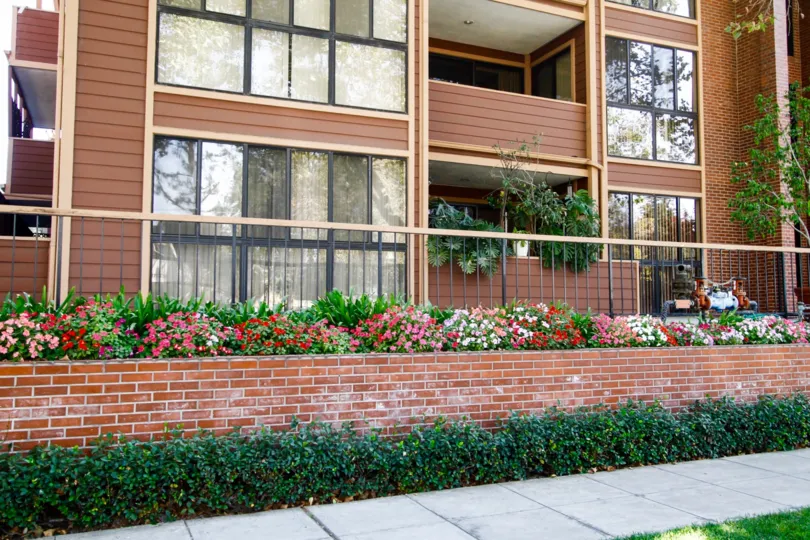 The landscaping seen around 3200 W Riverside Dr