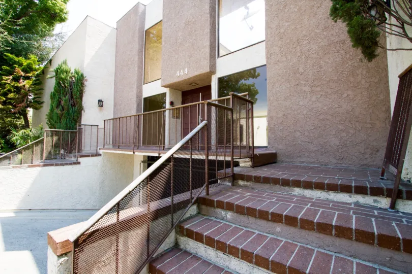 The stairs up to the entrance of 444 E Verdugo Ave