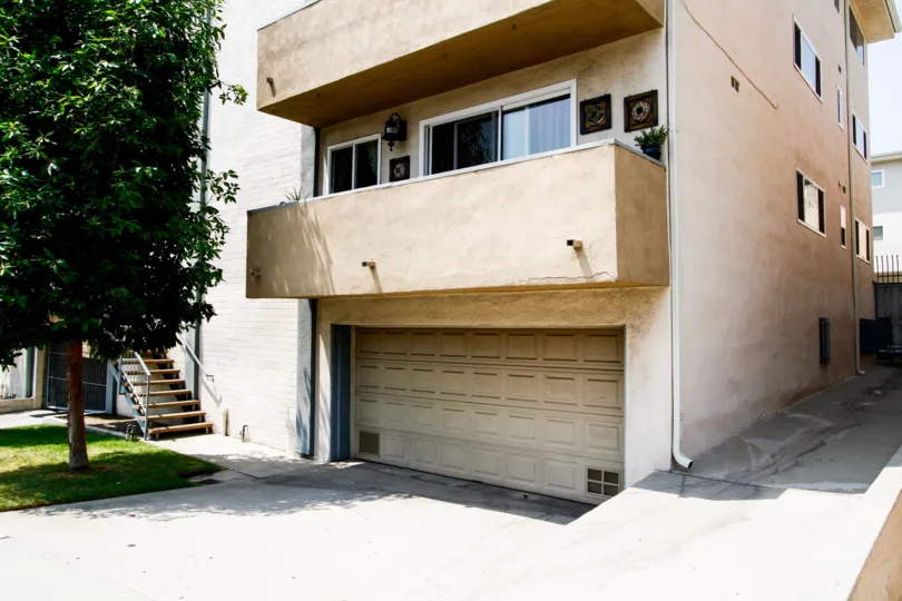 The private garage seen at Hilltop Manor