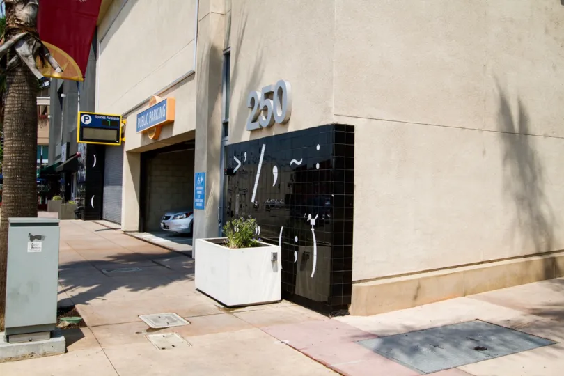 The sidewalk in front of The Burbank Collection