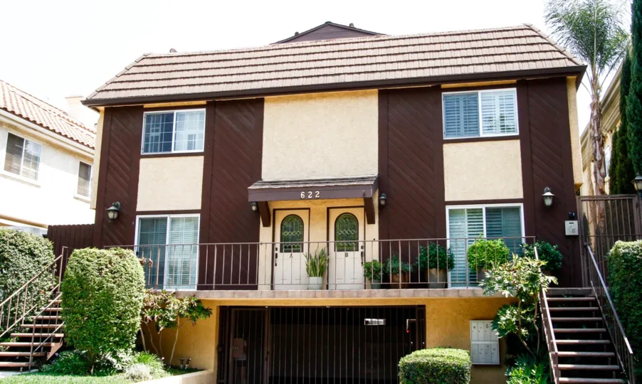 The parking for Villa Palm Condominiums in Burbank California
