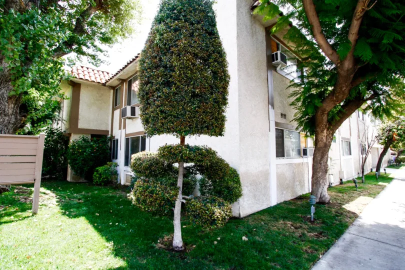 The landscaping at 20954 Parthenia St