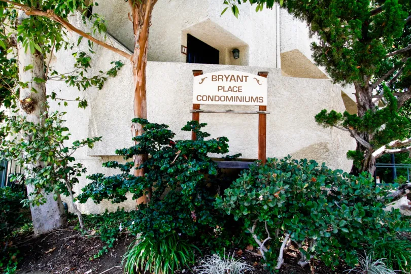 The welcoming sign seen at Bryant Place in Canoga Park California