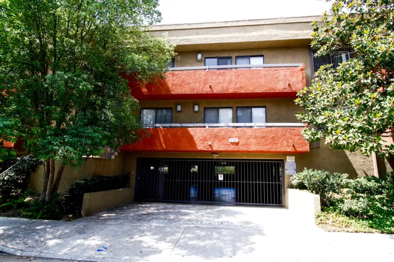 The gate for parking at Fountain Creek Villas