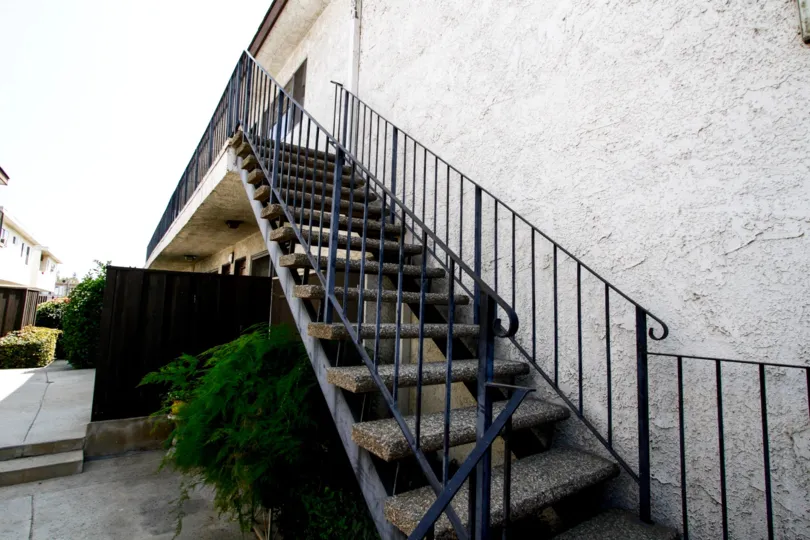 A side stairway at Independence Gardens in Canoga Park CA