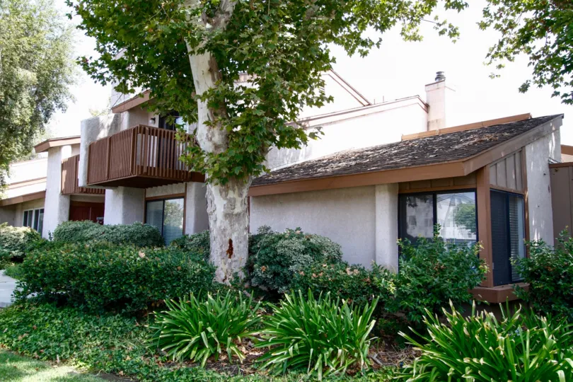 The landscaping around the Woodlands De Soto in Canoga Park California