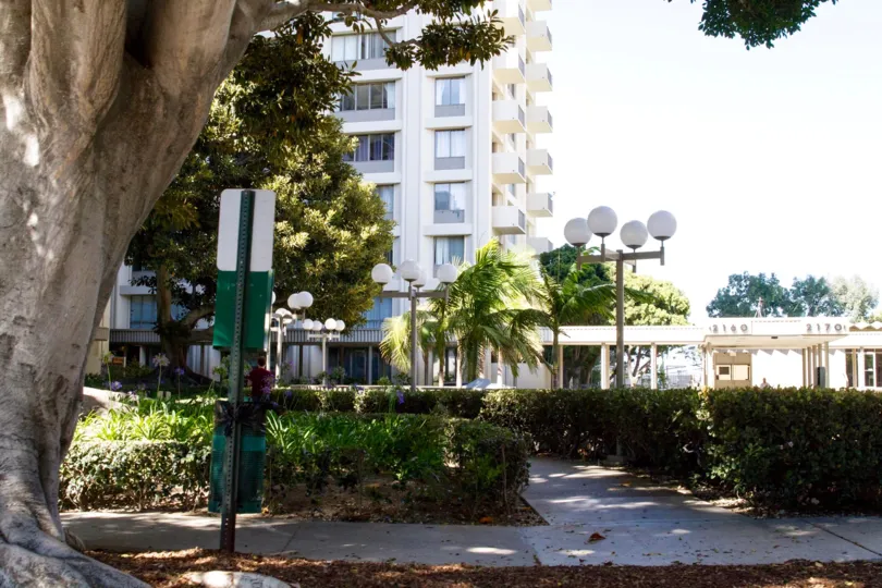 Landscaped walkways throughout the Century Park East property