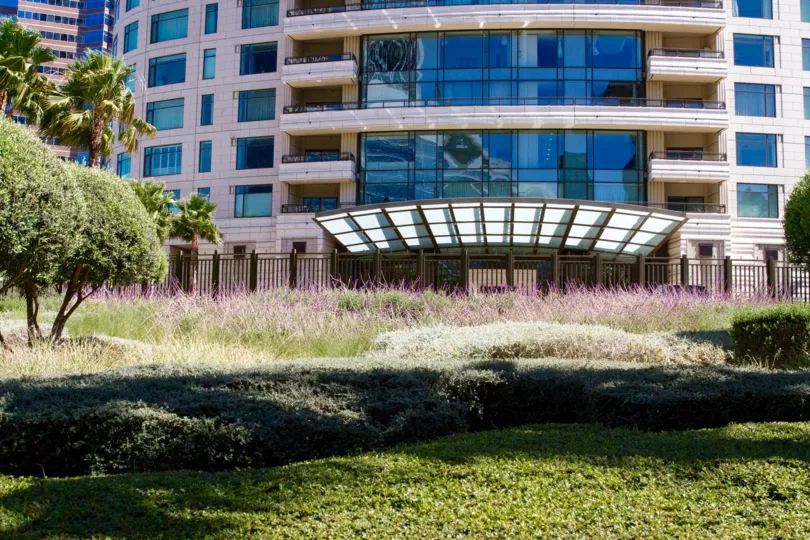 The landscape around The Century is meticulously cared for