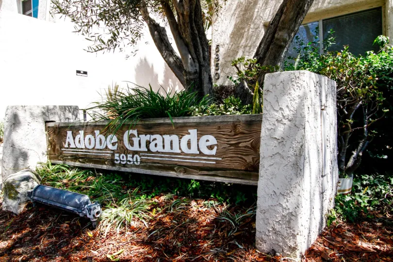 The welcoming sign into Adobe Grand in Culver City