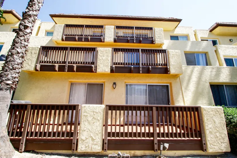 The balconies at Adobe Grande in Culver City