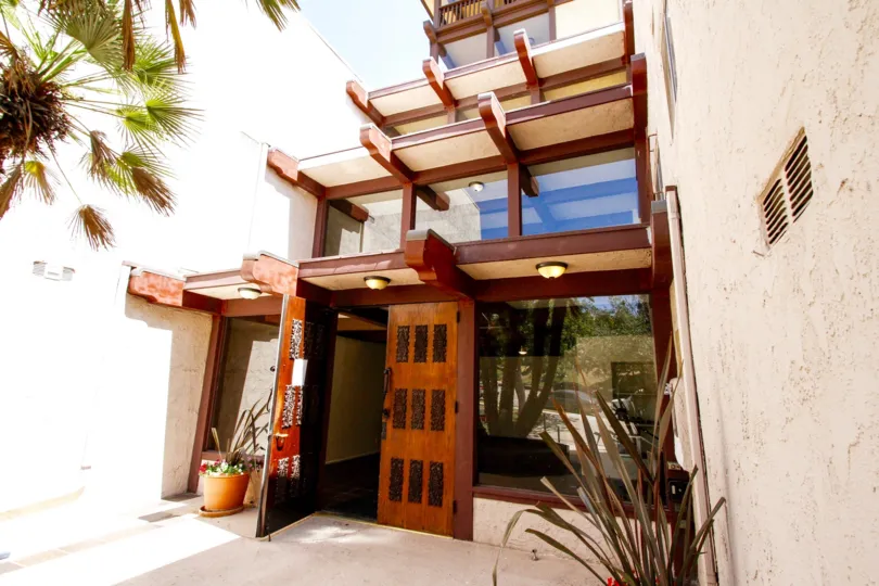 The elaborate entrance into Adobe Grande in Culver City