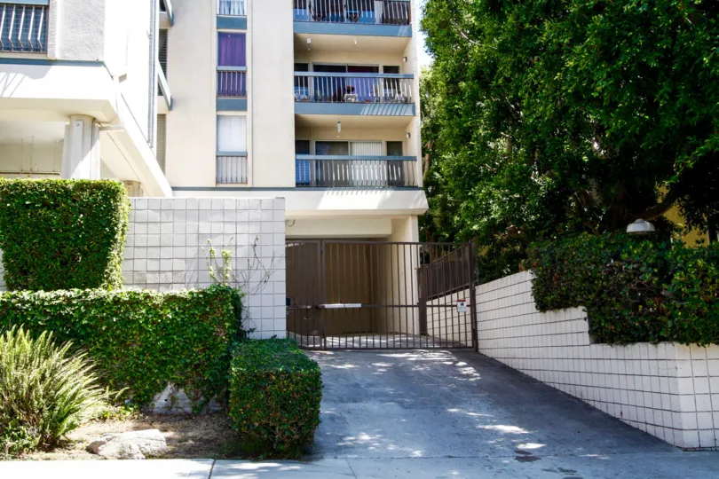 The gated parking at Cambridge House
