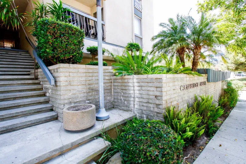 The landscaping seen around Cambridge House