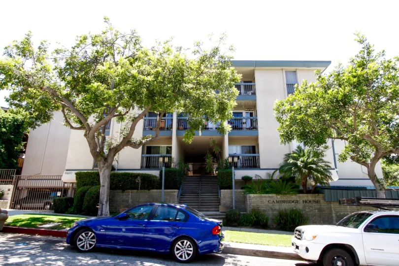 The sidewalk running in front of Cambridge House