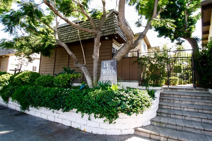The gate for Del Rey Woods in Culver City