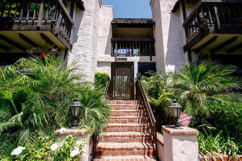The sidewalk into Duquesne Villas