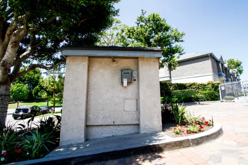 The security entrance into Foxgate