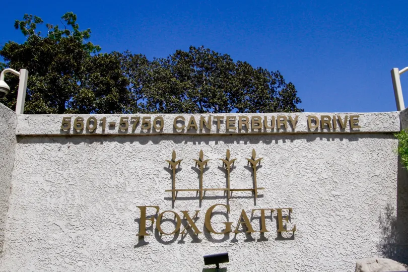 The sign into Foxgate in Culver City