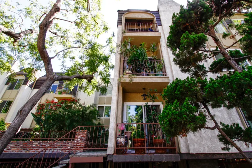 The balconies at Green Valley Condominiums in Culver City