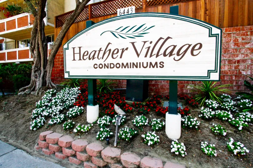 The sign entering into Heather Village in Culver City