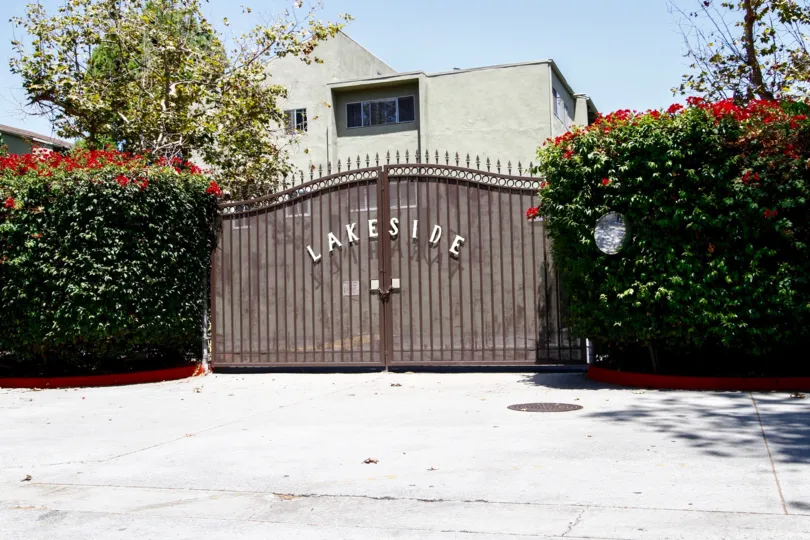 The entry gate for Lakeside Village