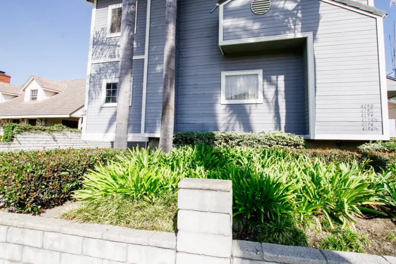 The landscaping seen at Pegasus Condominiums