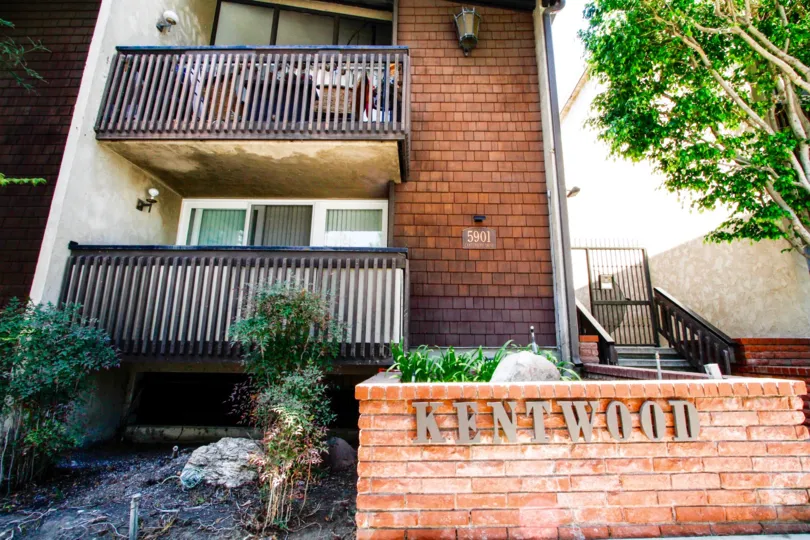 The Kentwood name in front of the building