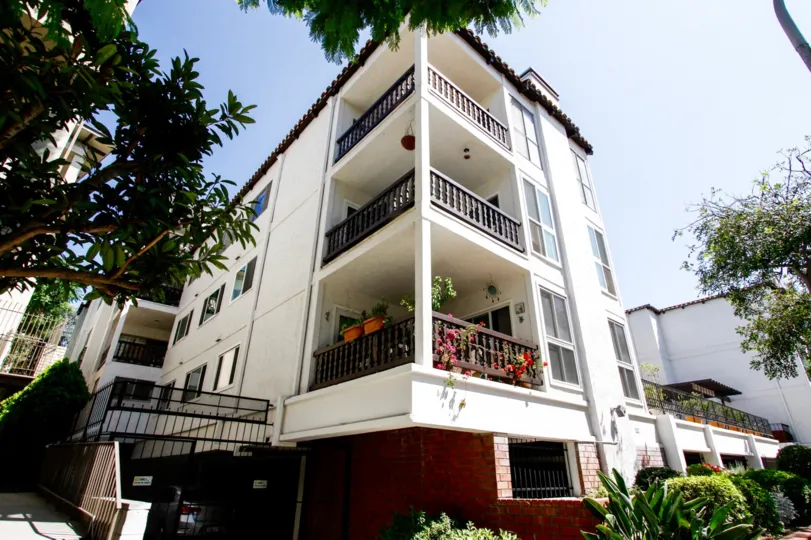 The balconies at The Seville in Culver City