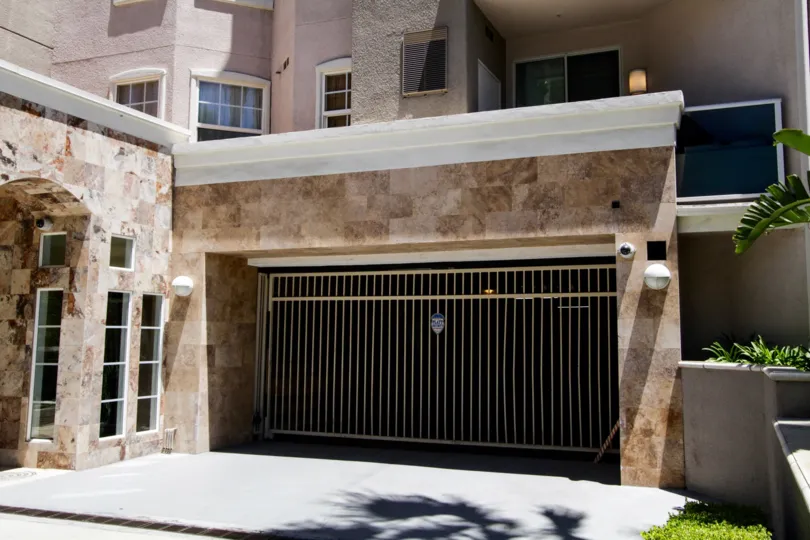 Private gated parking entrance to 1500 Ocean