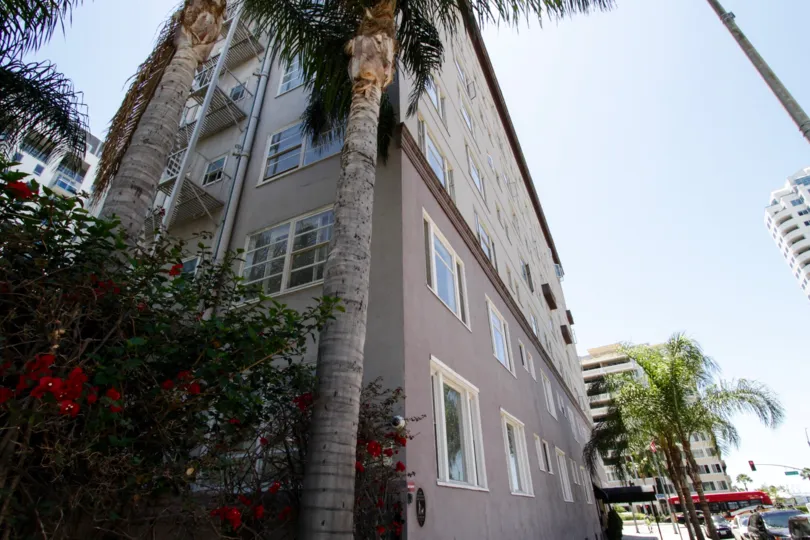 A set of stairs on the exterior side of Artaban serve as a fire escape