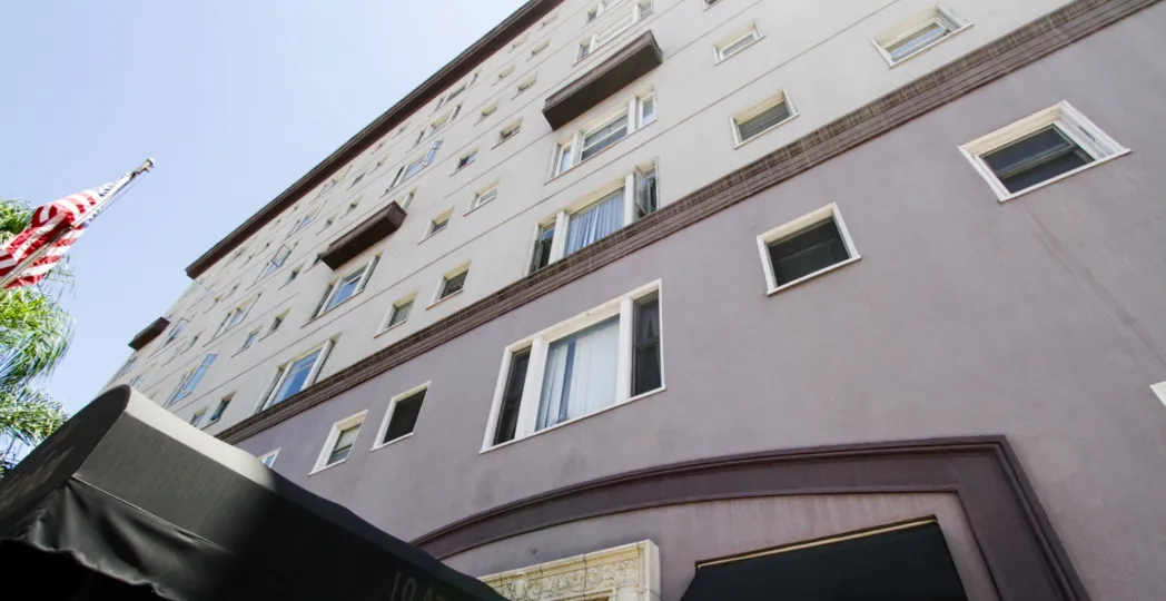View from the street in front of Artaban looking towards the sky