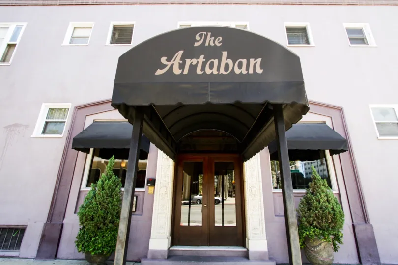 Marquee for Artaban is on the front of the canopy