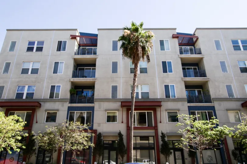 A balcony accompanies each of the units pictured