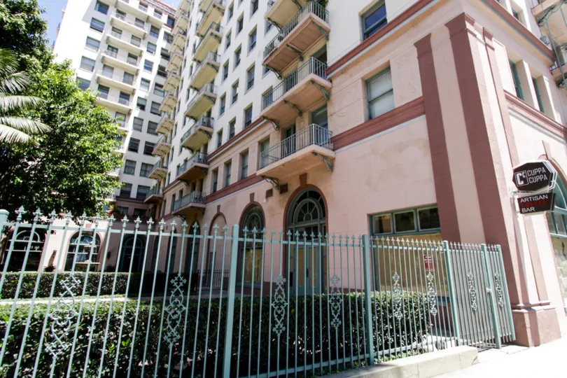Behind the gated property of Cooper Arms are large gardens