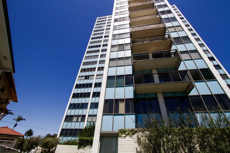 Metal Balconies railings on each floor of Galaxy Tower