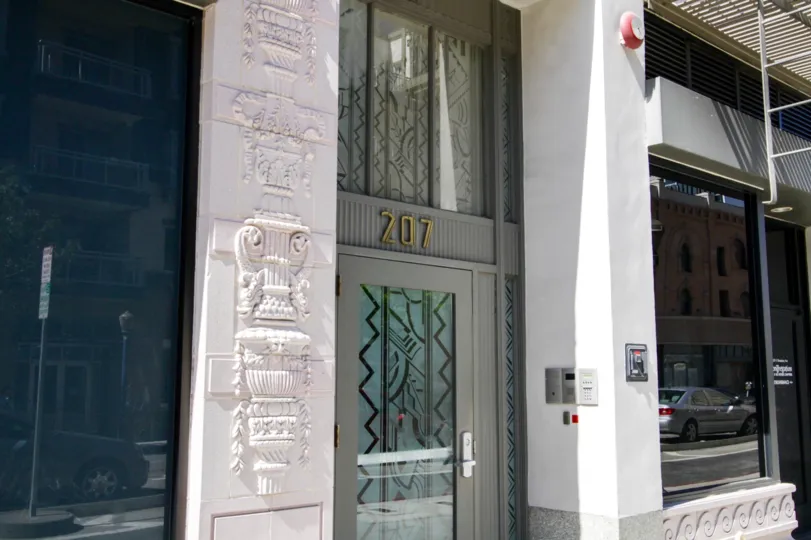 Entrance to Insurance Exchange Lofts