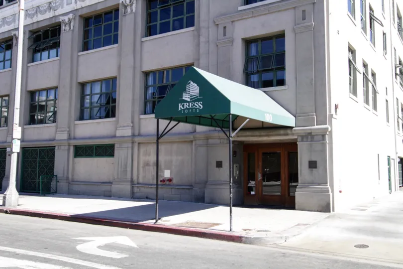 On the Kress Lofts canopy is the name of the building