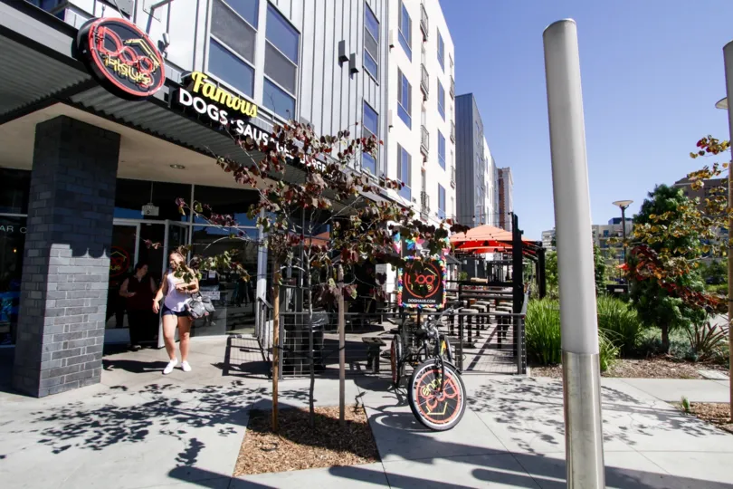 Famous Dogs Restaurant at the corner of Promenade Walk