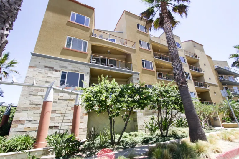 The front of The Meridian condos