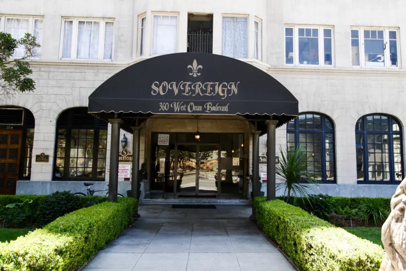 Canopy covers the entry to The Sovereign