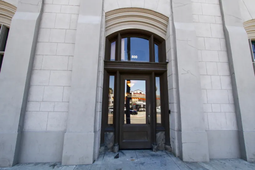 Entry door to Villa Riviera